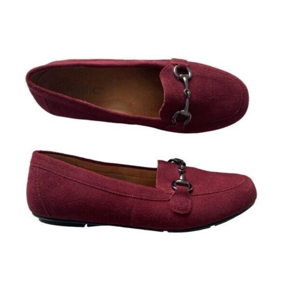 NWOT Vionic Bibiana Suede Slip On Horsebit Loafers Burgundy - Picture 5 of 13